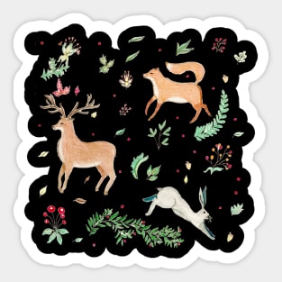 Winter Woodland Animals Sticker